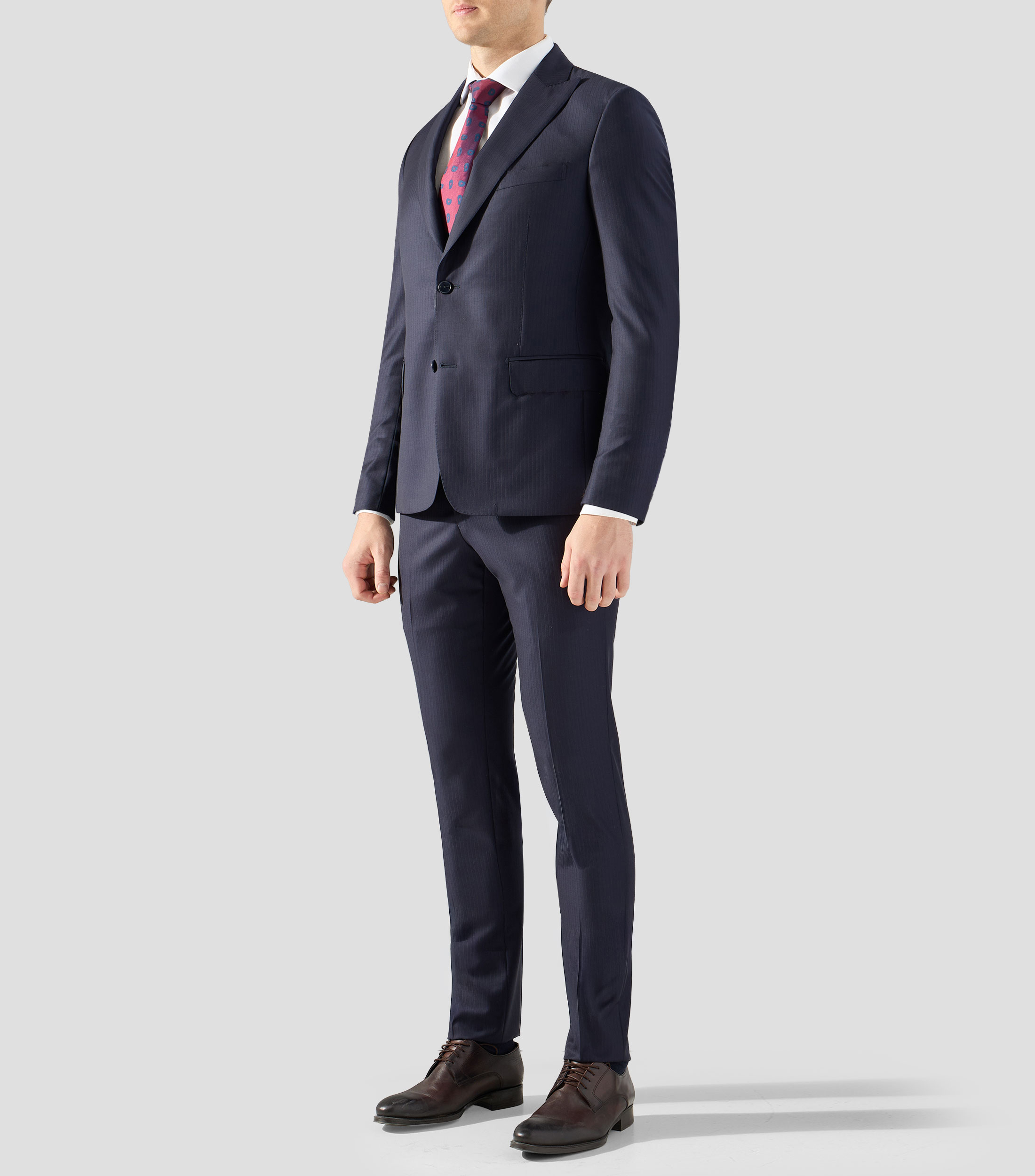Traje de corte slim a rayas Hombre